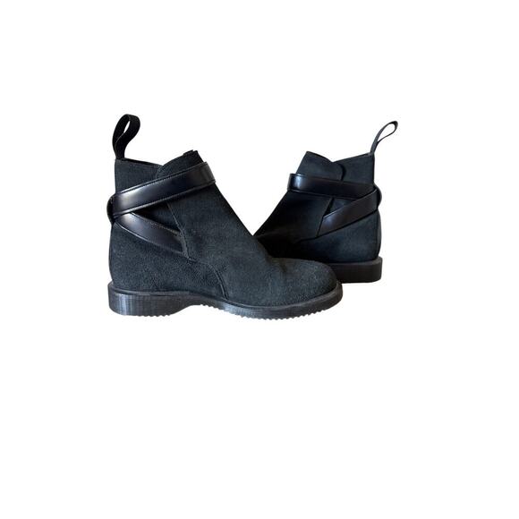 Dr. Martens Teresa Black Suede Leather Buckle Boots Womens Size 5 - Picture 5 of 10